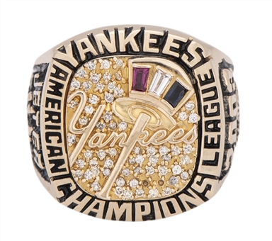 2003 Derek Jeter New York Yankees American League Championship Ring - 10K Replica with Genuine Diamonds 
